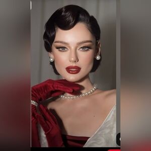 Elegant Burgundy Satin Look Stretchy Gloves 19 Inch Brand New In Package 4 Avail